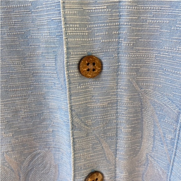 Vintage ISLAND SHORES Blue Floral Hawaiian 100% Silk Men’s Shirt Size L - Picture 12 of 17